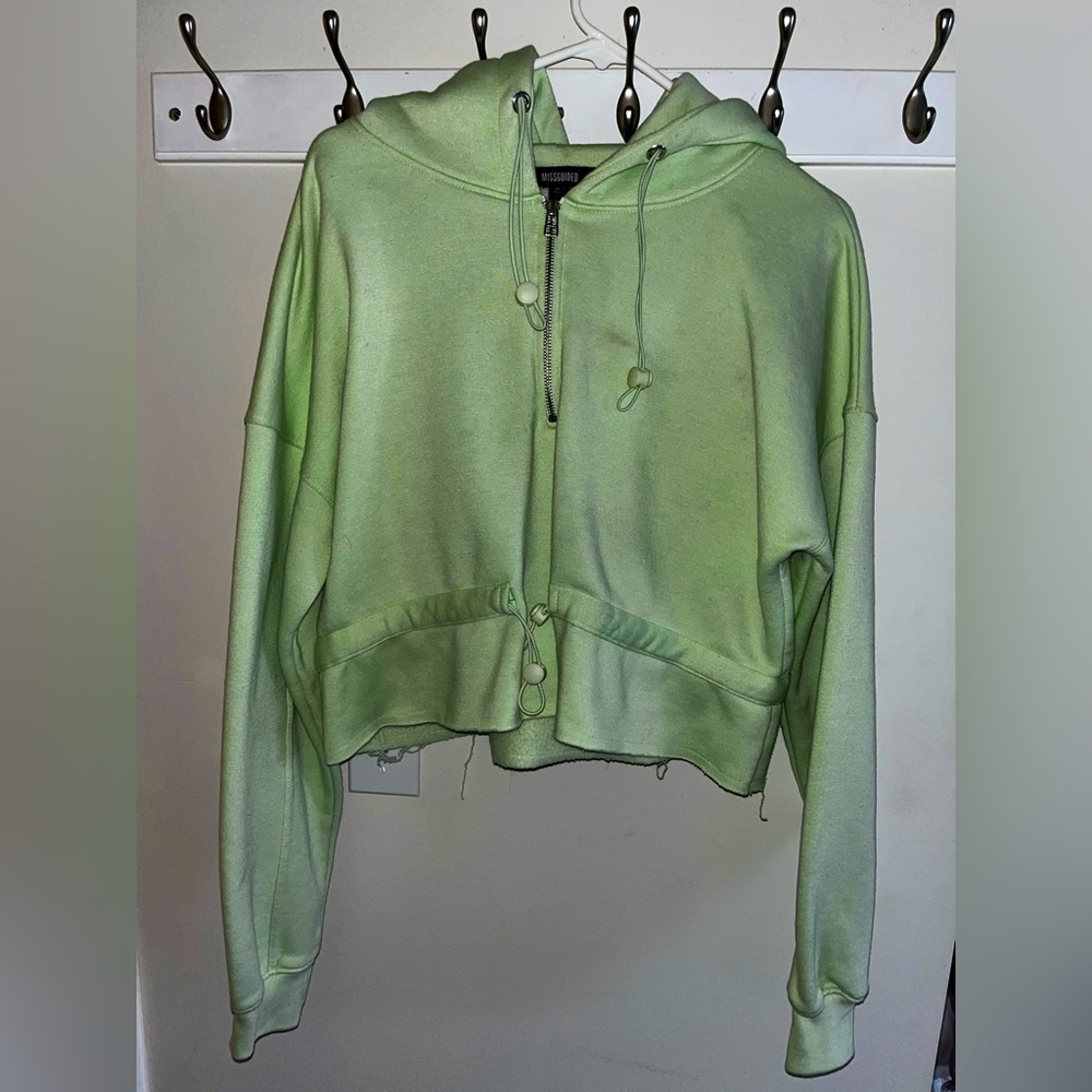 Misguided Cropped Half Zip hoodie